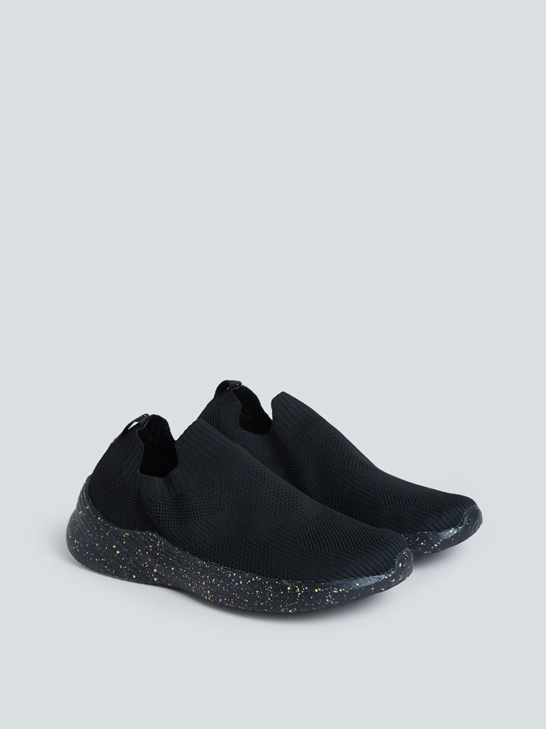 LUNA BLU Black Speckle Detailed Sneakers